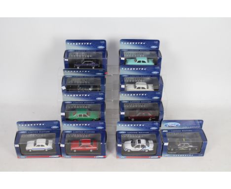 Corgi Vanguards - 10 x boxed 1:43 scale die-cast model Ford vehicles - Lot includes a #10000 Ford Sierra Sapphire Cosworth, a