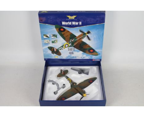 Corgi Supermarine Spitfire MkI - P9386/QV-K - SQN. Ldr. Brian Lane - No.19 SQN. RAF - 1:32 scale #AA33902. Item appears in VG