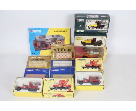 Corgi Classics -A collection of four boxed diecast Diamond T Wrecker vehicles from Corgi with a quantity of carded / boxed Co