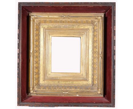 American 1870's Gilt Frame Housed inside shadowbox frame. Retail Gallery Price: $ 42,000 Rabbet Size: 7.75 x 6.25 in. Overall