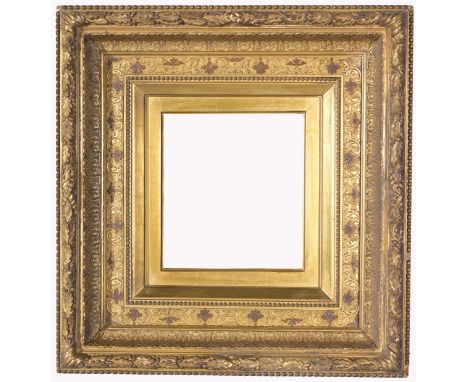 American c- 1880s Gilt Frame. Retail Gallery Price: $ 49,400 Rabbet Size: 7.75 x 7 in. Sight Size: 7 x 6.25 in. Overall Frame