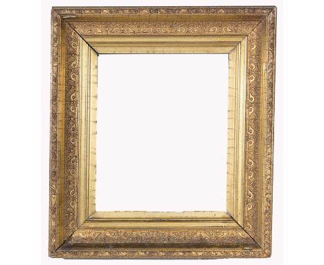 American 1880's Gilt/Wood Frame. Rabbet Size: 10.25 x 8.5 in. Sight Size: 9 5/8 x 7.75 in. Overall Framed Size: 15 x 13 in. (