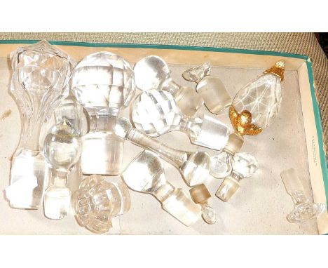 Several glass decanter stoppers