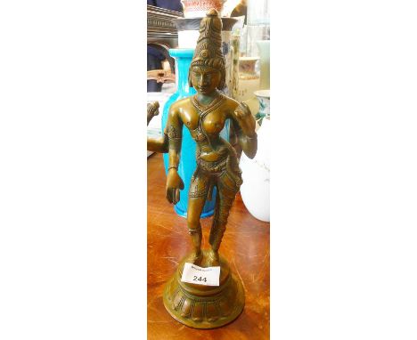 Indian bronze statue of Ardhanarishvara - the androgynous god/goddess (Shiva and Shakti), 29cm high