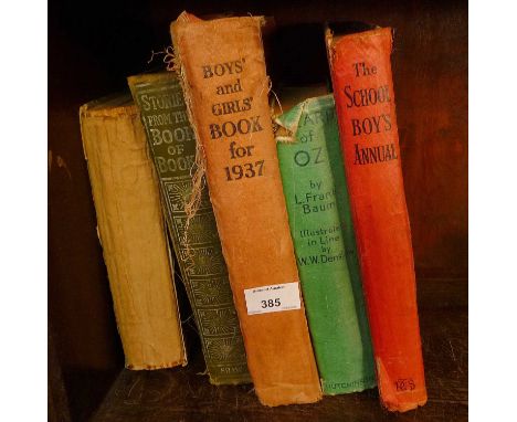 "Wizard of Oz" L.Frank Baum with "8 Colour Stills from the MGM film", 1937 Boys &amp; Girls Book and 3 other annuals