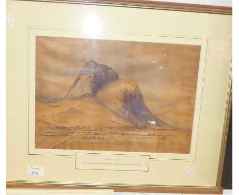 19th c. watercolour sketch of Ben Nevis 1853 by General Charles Dumbleton, Bengal Lancers (1824-1916)
