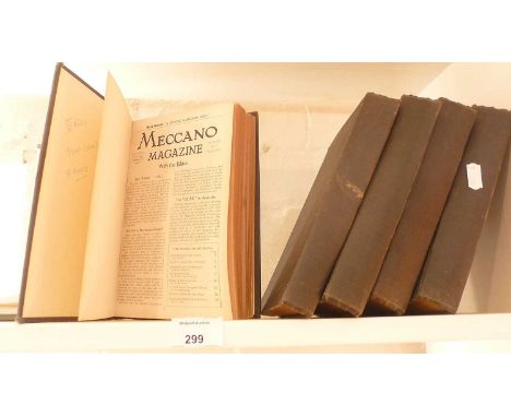 Five bound volumes of 1950s Meccano Magazines