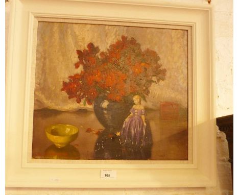 Edward Hartley MOONEY (1877-1938) still life with flowers, oil on canvas, signed lower left, 18" x 20" including frame