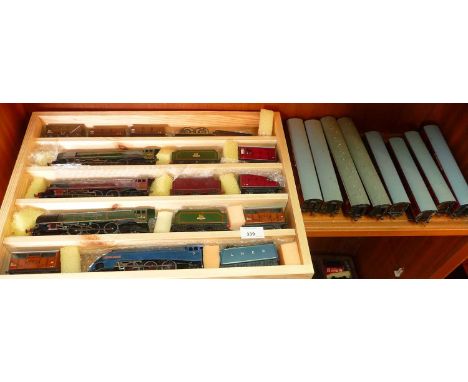 4 Hornby Dublo locomotives - Sir Nigel Gresley, Duchess of Atholl and 2 Duchess of Montrose with tenders, 9 various wagons an