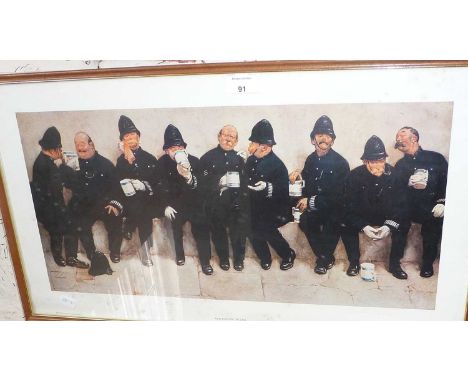 A coloured print after Lawson Wood titled "Nine Pints of the Law"