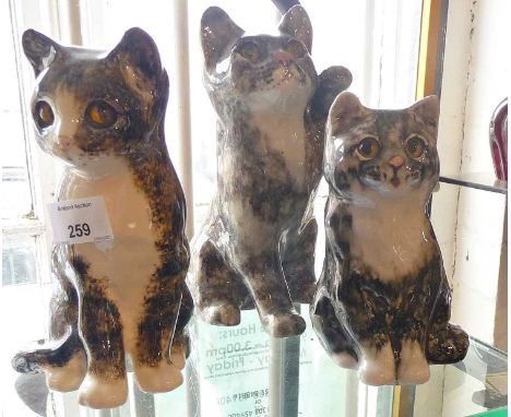 Three Winstanley studio pottery cats