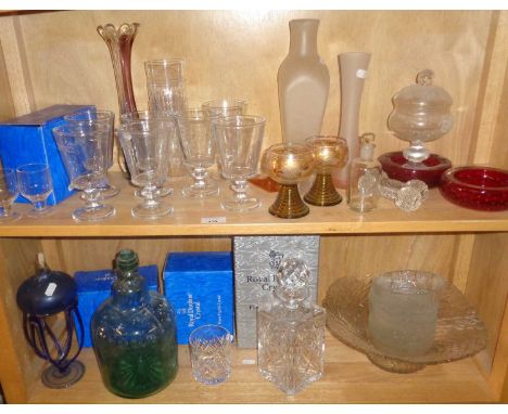 Royal Doulton crystal whisky decanter and a collection of glasses and glassware