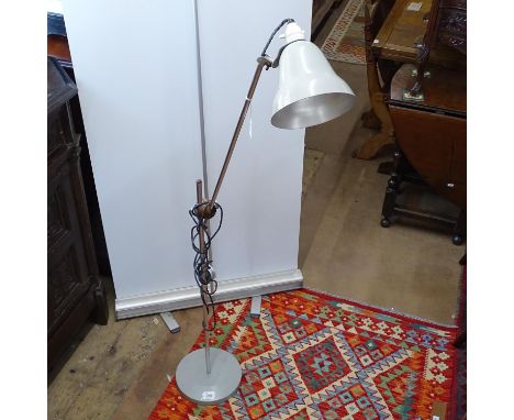 CONRAN style 1960s' adjustable floor lamp, with rosewood and engine turned fittings, tallest setting 170cm 