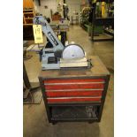 COMBINATION BELT/DISC GRINDER, DELTA MDL. 31-340, 1" belt, 6" disc, w/Craftsman toolbox