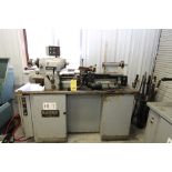PRECISION TOOLROOM LATHE, HARDINGE MDL. HLVH, 10” swing, 20” dist. btwn. centers, cabinet base,