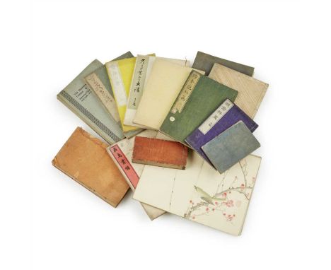 COLLECTION OF JAPANESE ART BOOKS 19TH CENTURY comprising nine printed manuals of Japanese paintings; two books illustrated va