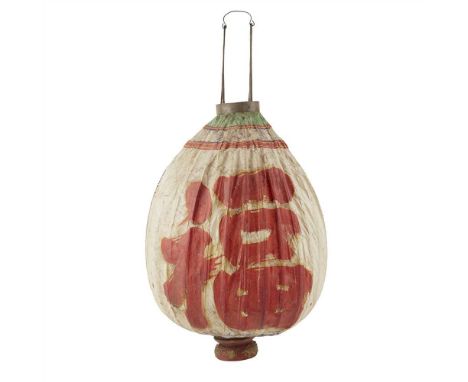 THREE CHINESE LANTERNS LATE QING DYNASTY TO REPUBLIC PERIOD, 19TH-20TH CENTURY each composted with a bamboo-stick structure a