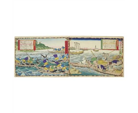 JAPANESE WOODBLOCK PRINT ALBUM 19TH CENTURY from Series of Greater Japan Products (Dai Nippon Bussan Zue), depicting various 