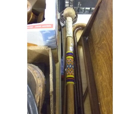 AFRICAN TRIBAL STICK, PLUS ONE OTHER 