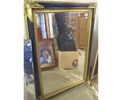 LARGE BLACK AND GOLD FRAMED MIRROR