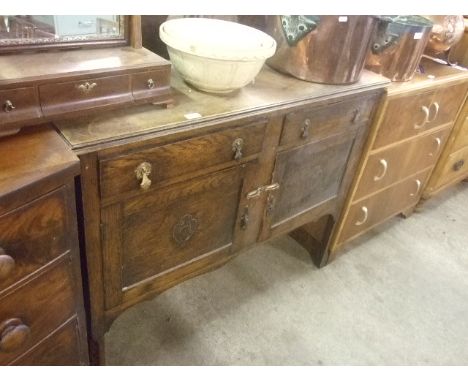 OAK MIRROR BACK SIDEBOARD 