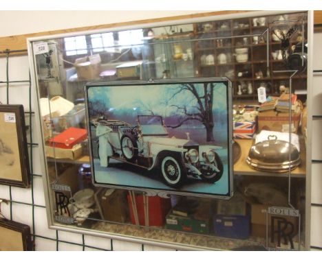 ROLLS ROYCE MIRROR AND BOOK  56 X 42 CMS 