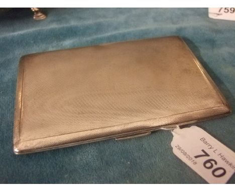 SILVER CIGARETTE CASE ENGINE TURNED  BIRMINGHAM 1935 ( MAKER A.D) 174g  