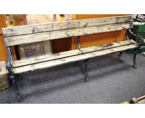 Large cast iron garden bench 