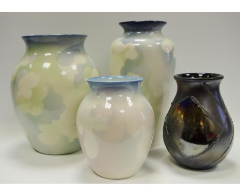 Poole Pottery -an Alchemy matt and gloss glazed vase; others larger clouds designs (4) 