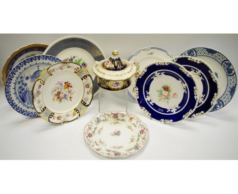 Ceramics - a 19th century blue and white seated geisha plate;  others Royal Worcester, Coalport, Hammersley, Bonn etc qty 
