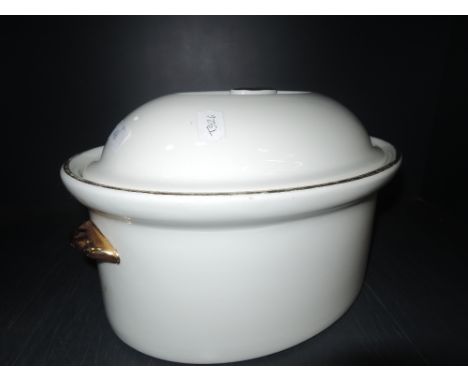 A Royal Worcester white and gilt tureen