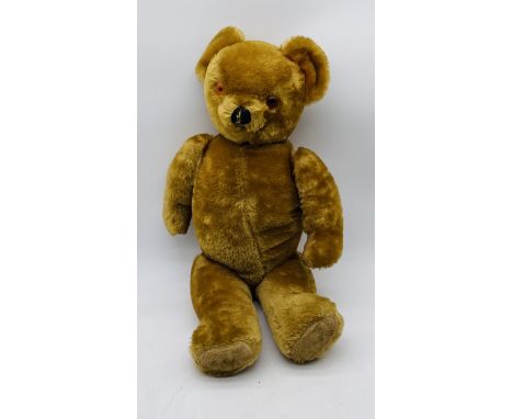 A vintage fully jointed teddy bear - height approx. 68cm 