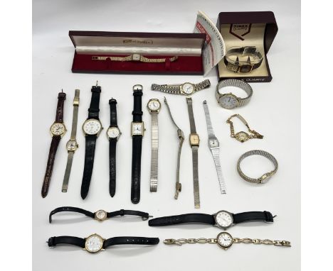 A collection of various watches including Timex, Roamer etc