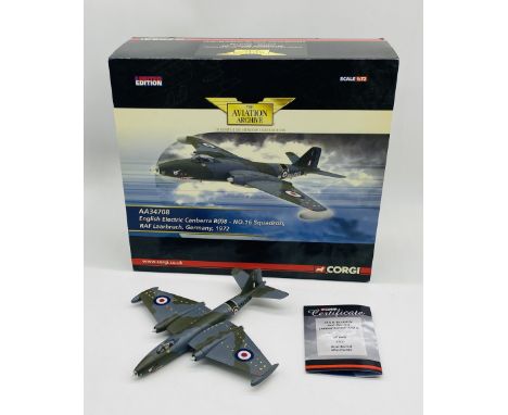 A boxed limited edition Corgi "The Aviation Archive" detailed die-cast model military plane (1:72 Scale) of English Electric 