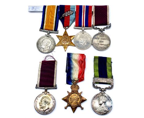 A group of WWI and WWII medals awarded to 7179 CSM, SC Wall, 2nd Somerset Light Infantry to include George V India medal with