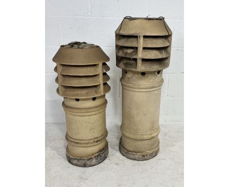 Two vintage chimneys, height of tallest 94cm 