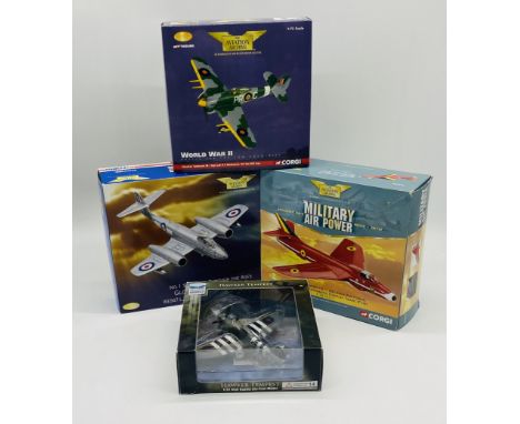 Three boxed limited edition Corgi "The Aviation Archive" detailed die-cast model military planes (1:72 Scale) including Moder