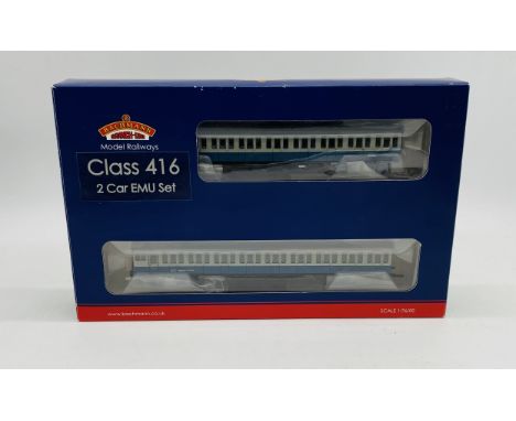 A boxed Bachmann Branch-Line OO gauge Network South-East Kent Link Class 416 2 Car EMU Set in BR blue & grey livery (31-377)