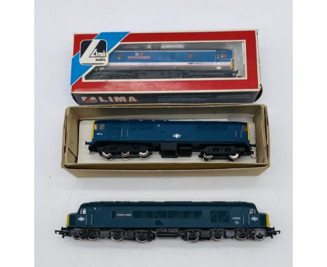 Three model railway OO gauge diesel locomotives including a boxed Lima Models Network South East "Kent & East Sussex Railway"
