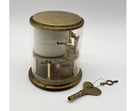 A small cased Barograph with key marked LM, made in France (possibly Leon Maxant)