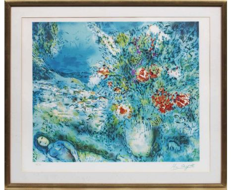   Marc Chagall  Marc Chagall    Marc Chagall    1887 Witebsk - 1985 Saint-Paul-de-Vence) nach   "Les fleurs sur Saint Jeannet