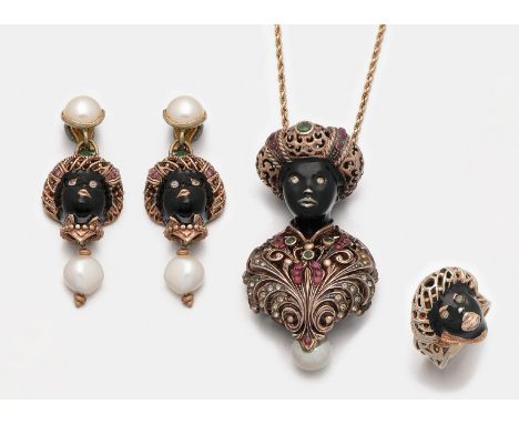   Venezianisches Mohren-Parure  Venezianisches Mohren-Parure    Venezianisches Mohren-Parure    Anhänger mit Kette, korrespon