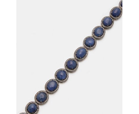   Russisches Saphirarmband  Russisches Saphirarmband    Russisches Saphirarmband    Gelbgold, gest. 56 (583), teilw. mit Silb