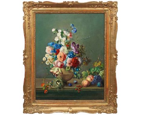   Anton Hartinger  Anton Hartinger    Anton Hartinger    (1806 Wien - 1890 ebenda)   Blumen- und Früchtestillleben mit Vogeln