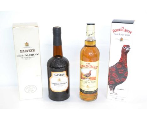 Famous Grouse Scotch Whisky, 70cl, boxed; and Harveys Bristol CreamSuperior Sherry, 70cl, boxed; (2)