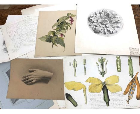 Annie Wilkins (British, 19th century), Group of 22 assorted graphite on paper studies including landscapes, architectural and