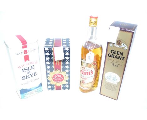 Whisky: to include Glen Grant 10 Years, 70cl, boxed; Macleod's Isle of Skye Blended Scotch Whisky, 70cl, in tin; Old Rarity D