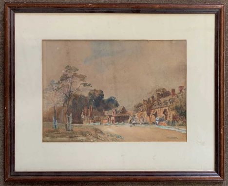 Len Ward (British, 19th century), Village of Arrow, near Birmingham, watercolour, signed, dated 1820, 34x24cm, framed and gla