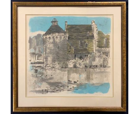 Peter Gama, Riverside Chapel, limted edition lithograph, signed and numbered 79/125 in pencil, 56x52cm, framed and glazed