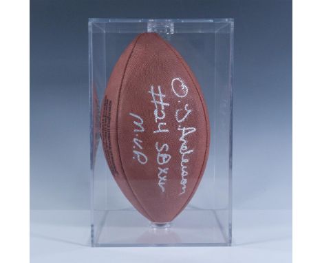 Official NFL ball autographed by the former running backs in silver Sharpie. All American Collectibles, Inc. Certificate of A